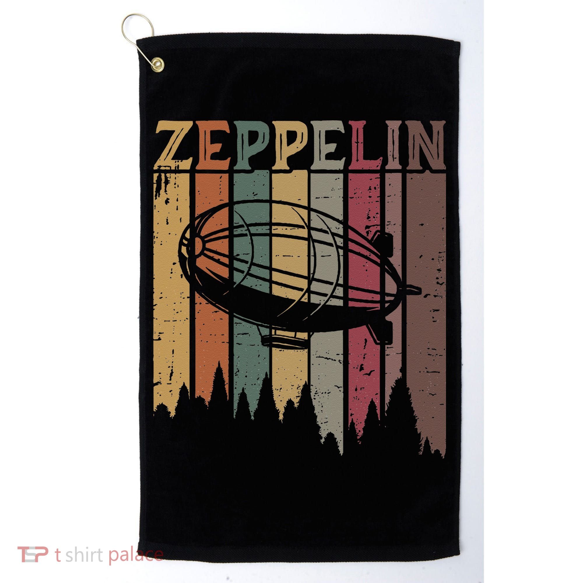 Retro Zeppelin 70s 80s Dirigible Airship Zepelin Zepplin Golf Towel