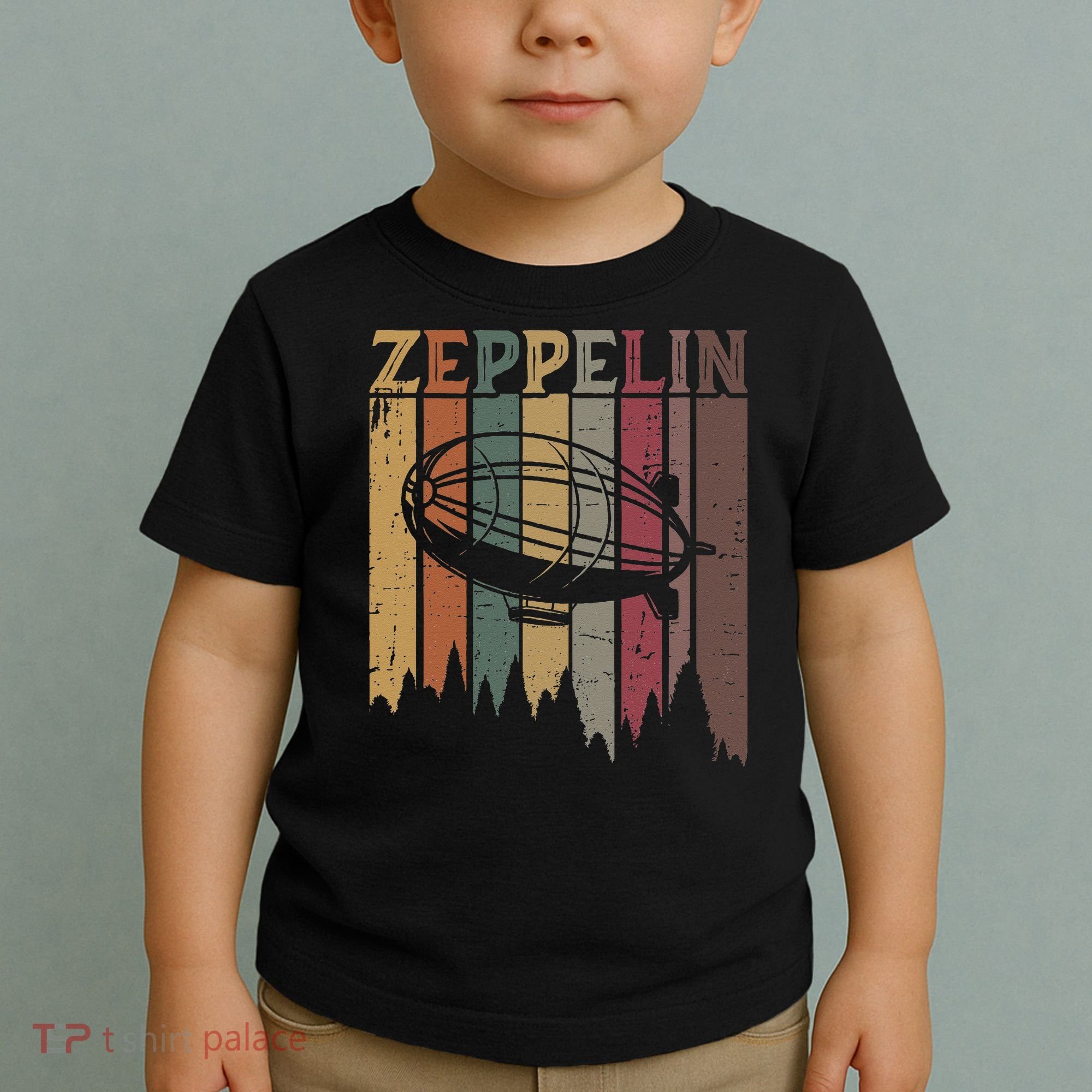 Retro Zeppelin 70s 80s Dirigible Airship Zepelin Zepplin Toddler T-Shirt