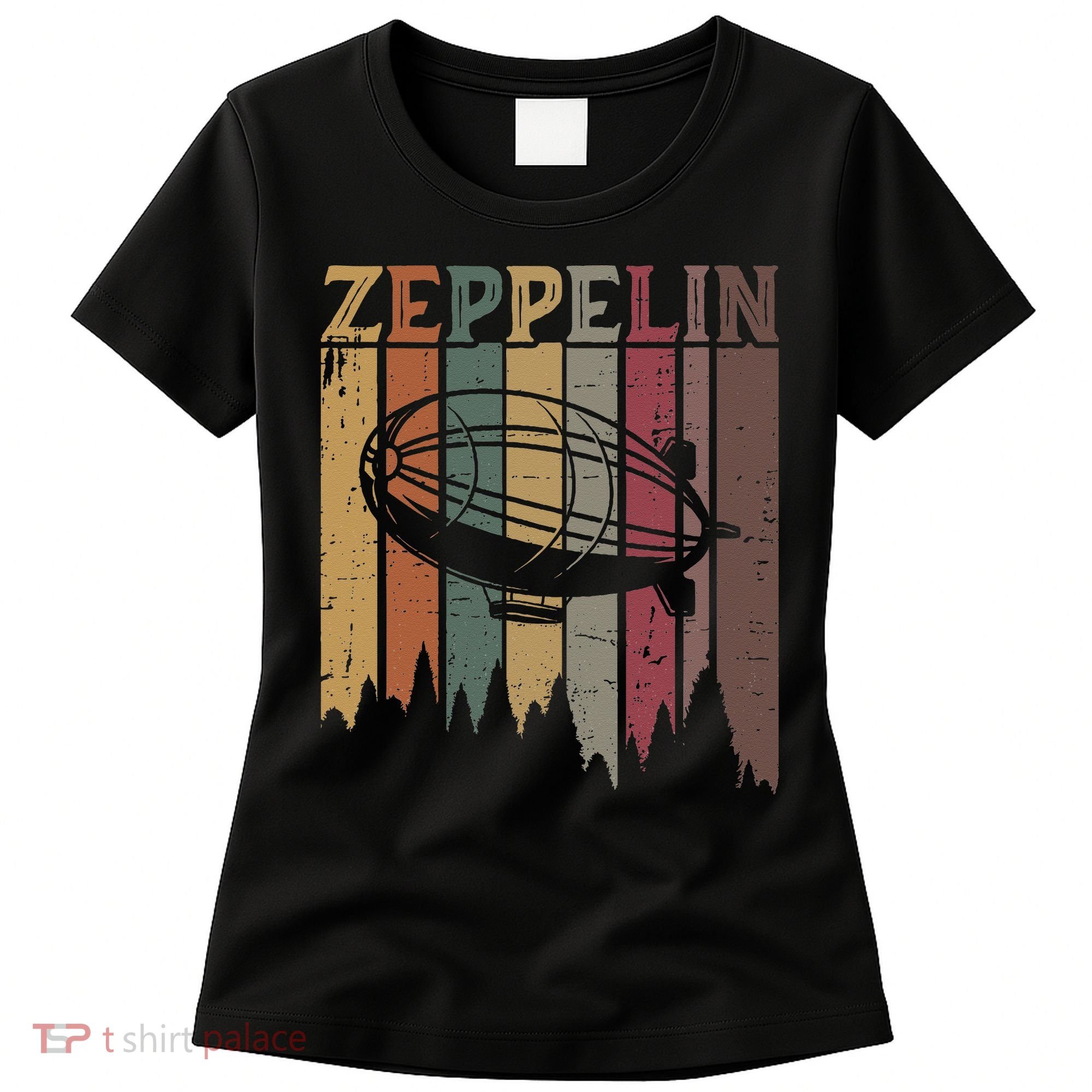 Retro Zeppelin 70s 80s Dirigible Airship Zepelin Zepplin Women's T-Shirt