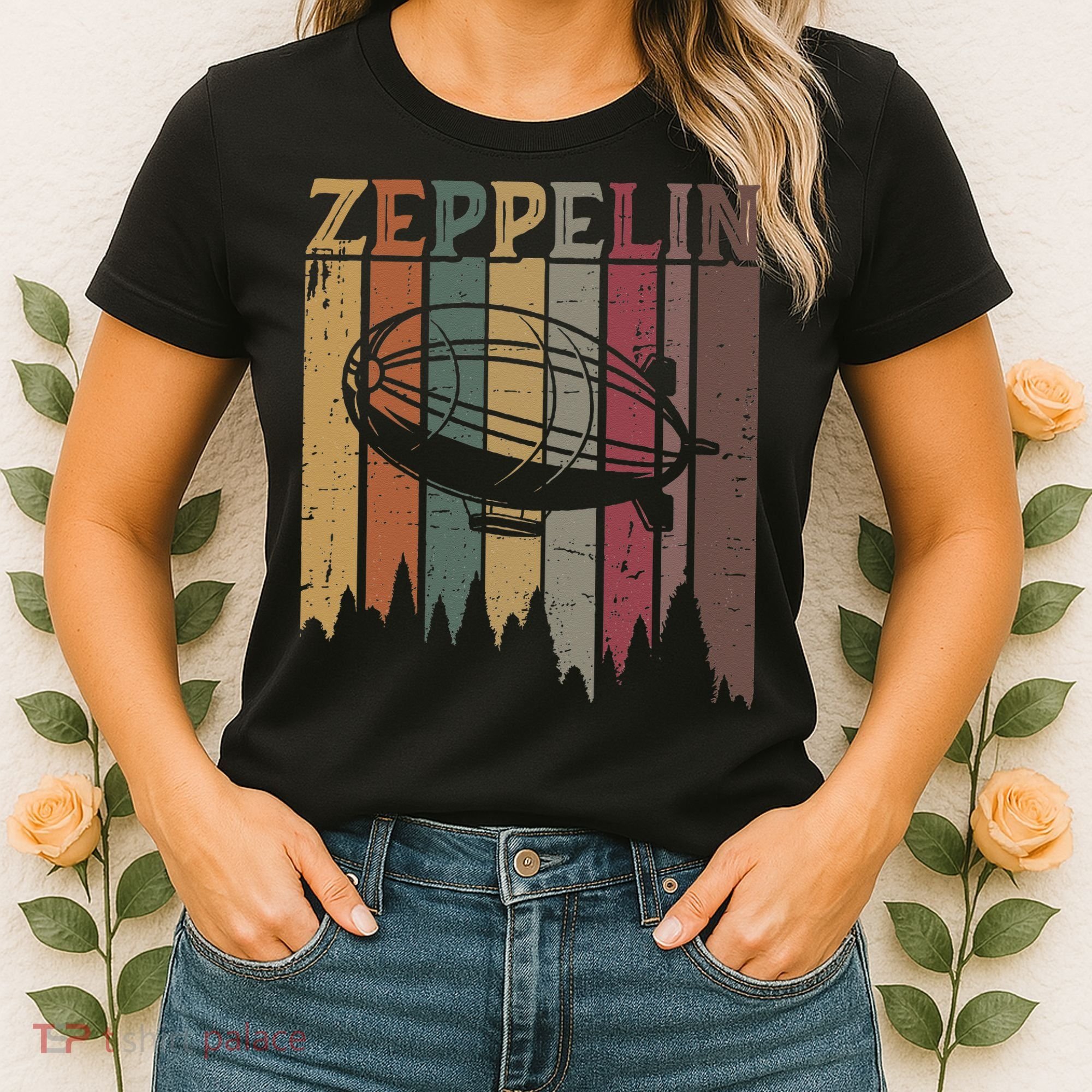 Retro Zeppelin 70s 80s Dirigible Airship Zepelin Zepplin Women's T-Shirt