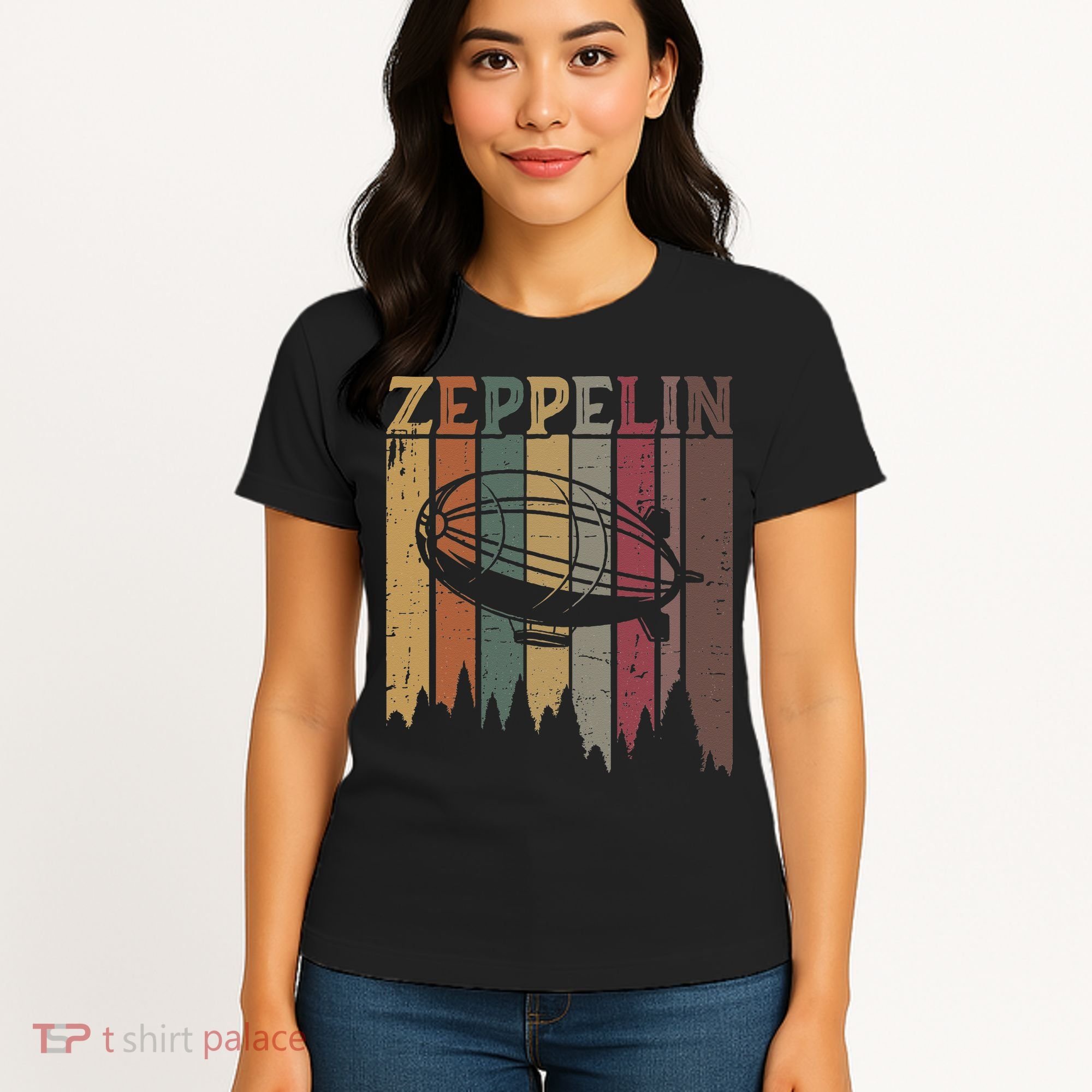 Retro Zeppelin 70s 80s Dirigible Airship Zepelin Zepplin Women's T-Shirt