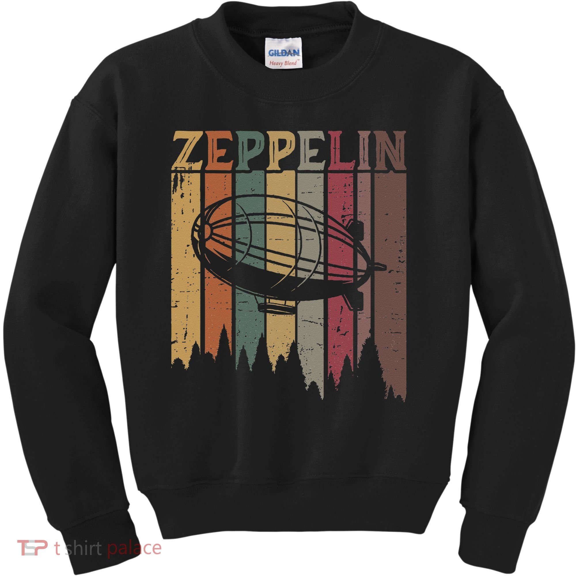 Retro Zeppelin 70s 80s Dirigible Airship Zepelin Zepplin Kids Sweatshirt