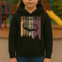 Retro Zeppelin 70s 80s Dirigible Airship Zepelin Zepplin Kids Hoodie thumb 3
