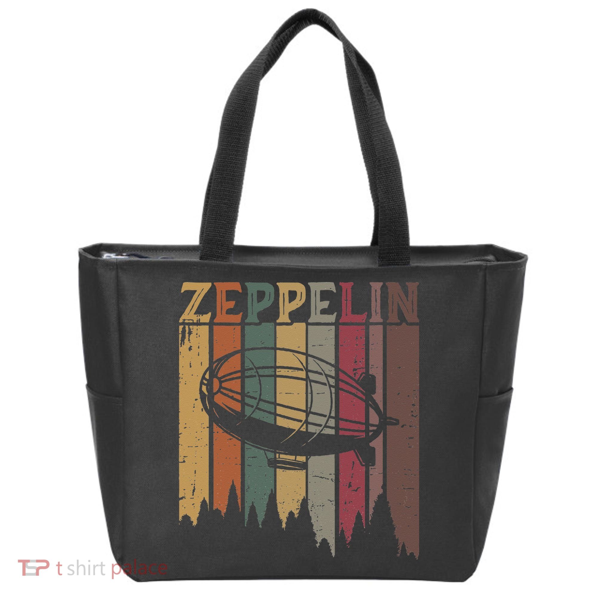 Retro Zeppelin 70s 80s Dirigible Airship Zepelin Zepplin Tote Bag