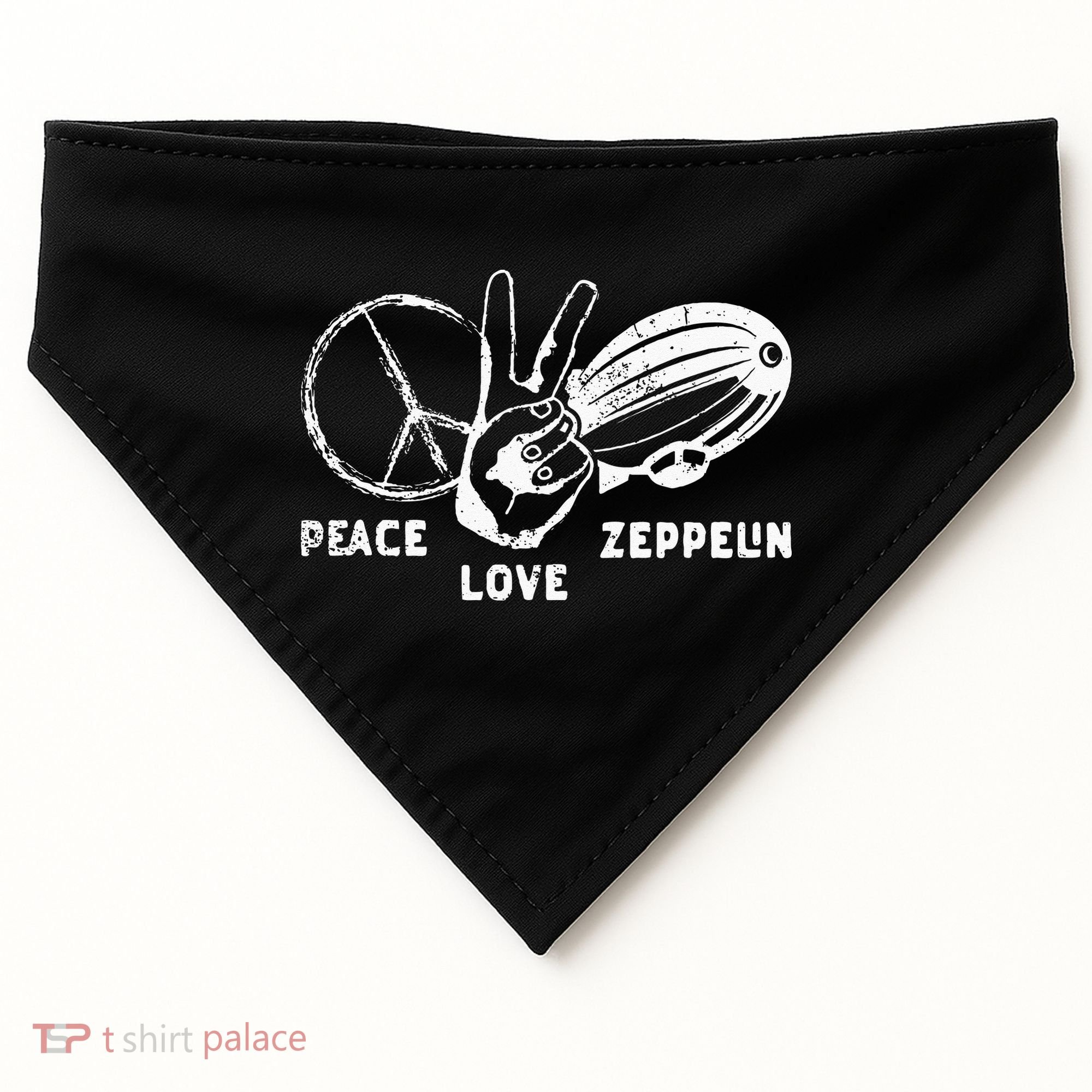 Retro Zeppelin 70s 80s Dirigible Airship Zepelin Zepplin USA-Made Doggie Bandana