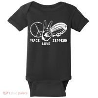 Retro Zeppelin 70s 80s Dirigible Airship Zepelin Zepplin Baby Bodysuit thumb 0