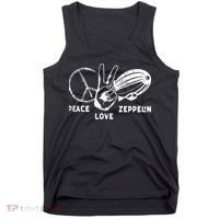 Retro Zeppelin 70s 80s Dirigible Airship Zepelin Zepplin Tank Top thumb 0