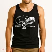 Retro Zeppelin 70s 80s Dirigible Airship Zepelin Zepplin Tank Top thumb 3