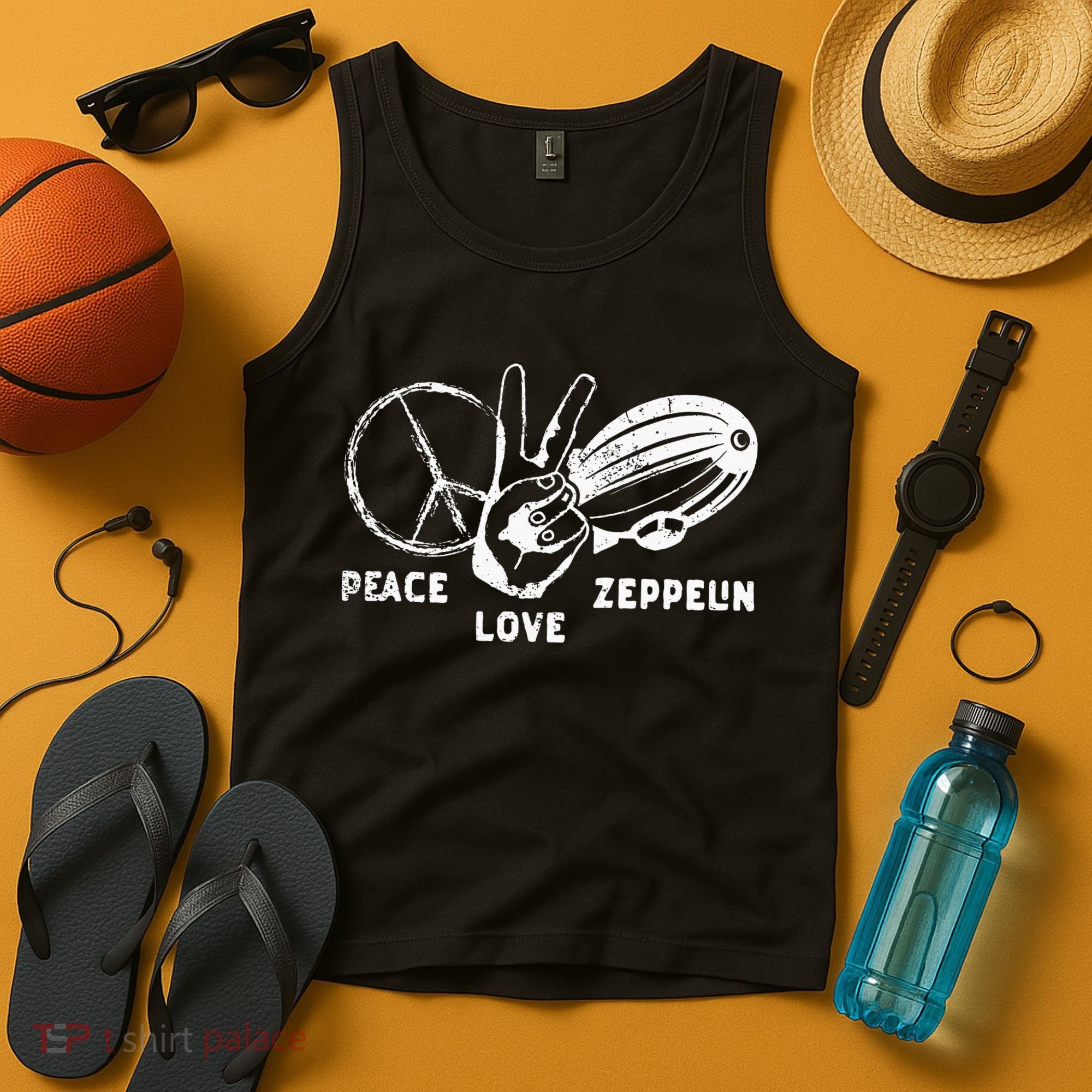 Retro Zeppelin 70s 80s Dirigible Airship Zepelin Zepplin Tank Top