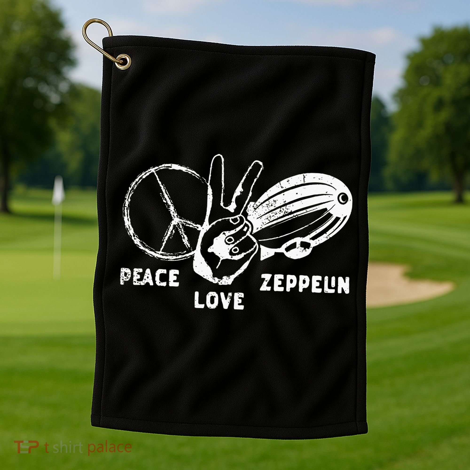 Retro Zeppelin 70s 80s Dirigible Airship Zepelin Zepplin Golf Towel