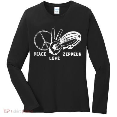 Retro Zeppelin 70s 80s Dirigible Airship Zepelin Zepplin Women's Long Sleeve Shirt