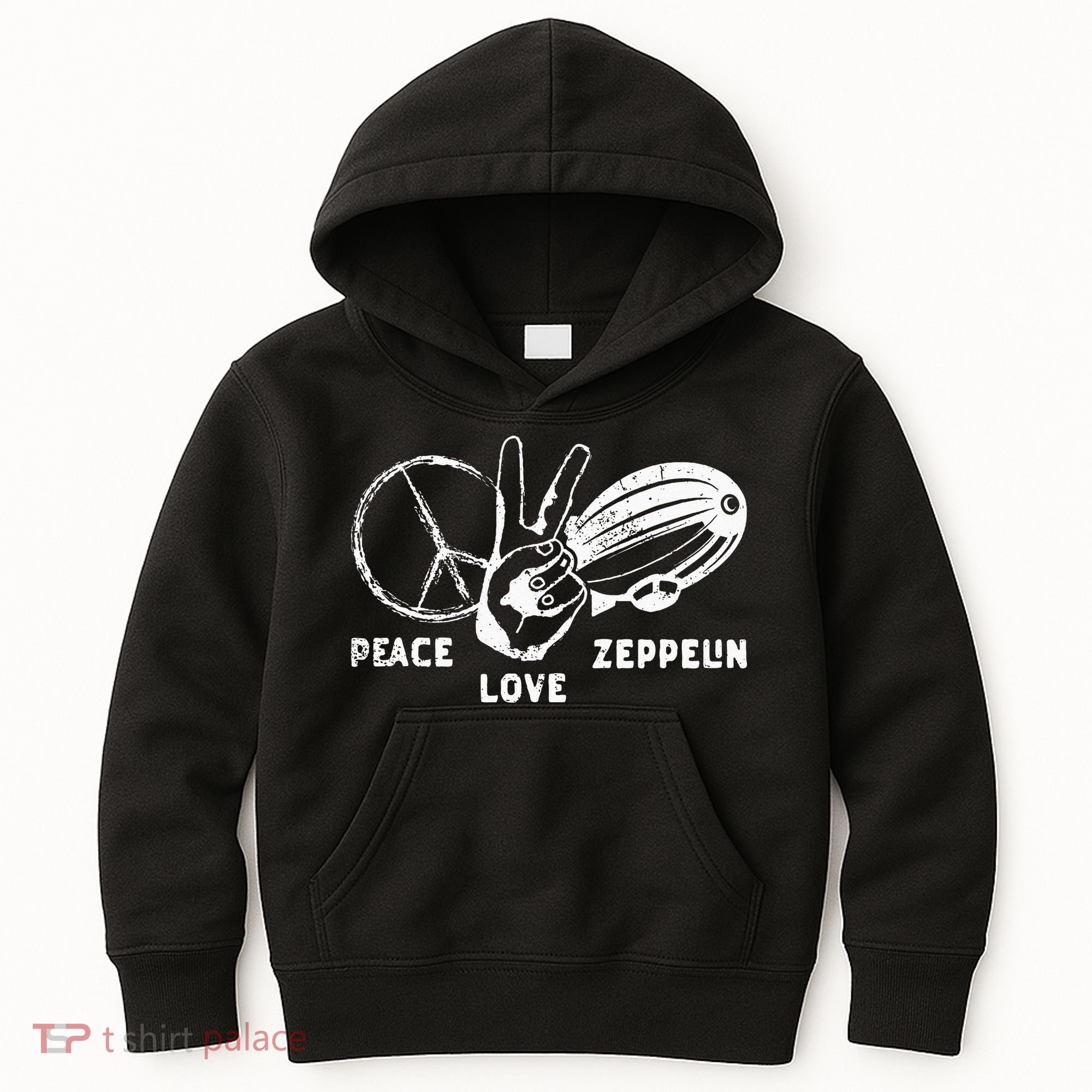 Retro Zeppelin 70s 80s Dirigible Airship Zepelin Zepplin Kids Hoodie