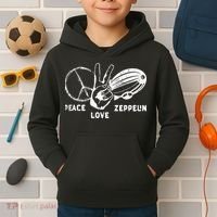 Retro Zeppelin 70s 80s Dirigible Airship Zepelin Zepplin Kids Hoodie thumb 2
