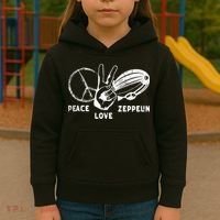 Retro Zeppelin 70s 80s Dirigible Airship Zepelin Zepplin Kids Hoodie thumb 3