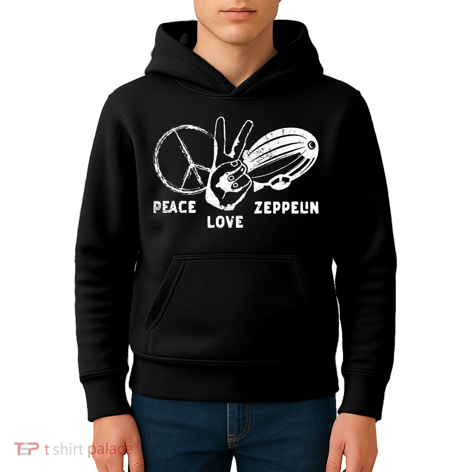 Retro Zeppelin 70s 80s Dirigible Airship Zepelin Zepplin Kids Hoodie