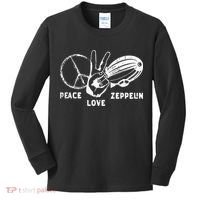 Retro Zeppelin 70s 80s Dirigible Airship Zepelin Zepplin Kids Long Sleeve Shirt thumb 0