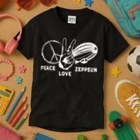 Retro Zeppelin 70s 80s Dirigible Airship Zepelin Zepplin Kids T-Shirt thumb 3