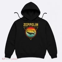Retro Zeppelin Funny Dirigible Blimp Airship 70s 80s Hoodie thumb 0