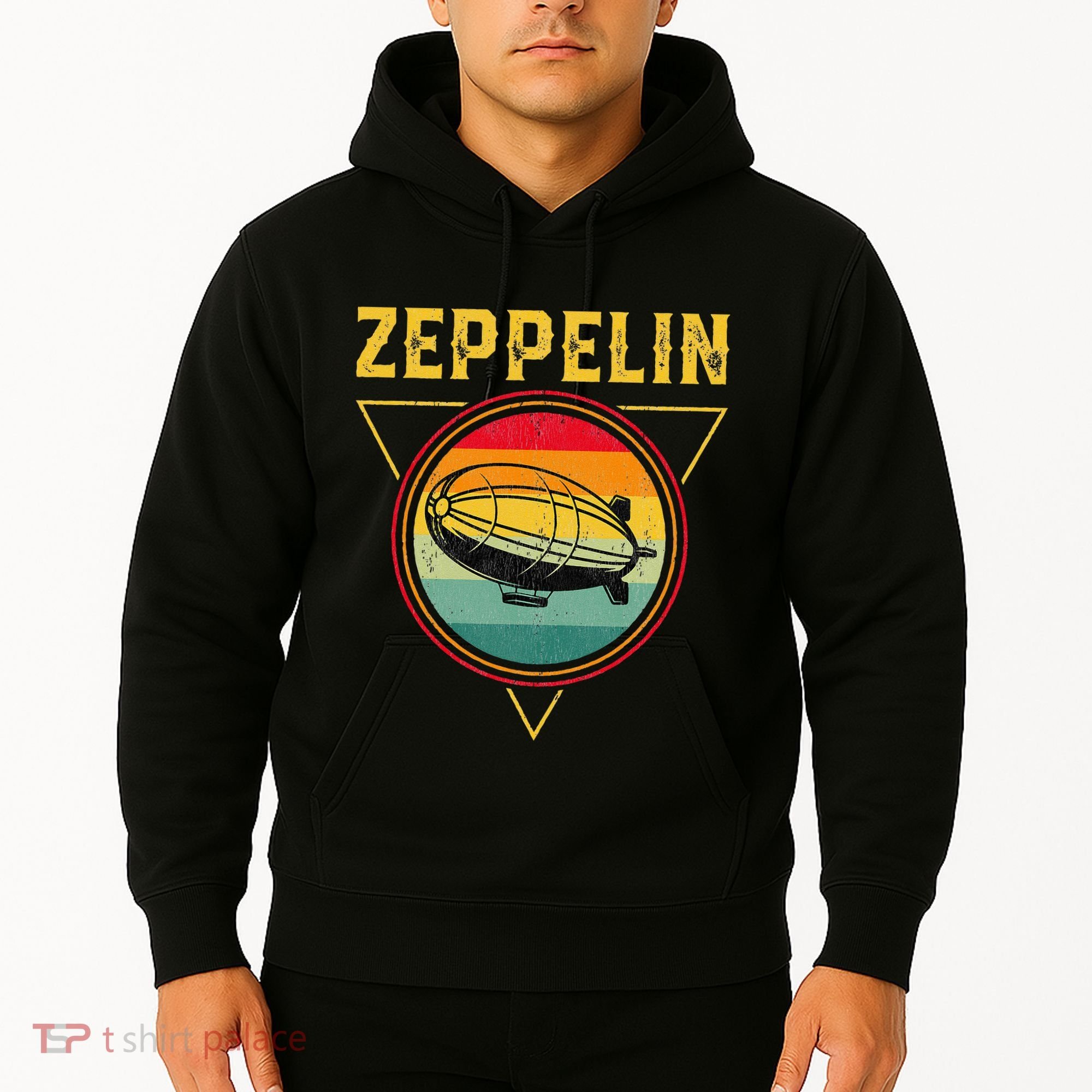 Retro Zeppelin Funny Dirigible Blimp Airship 70s 80s Hoodie