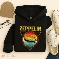 Retro Zeppelin Funny Dirigible Blimp Airship 70s 80s Hoodie thumb 4