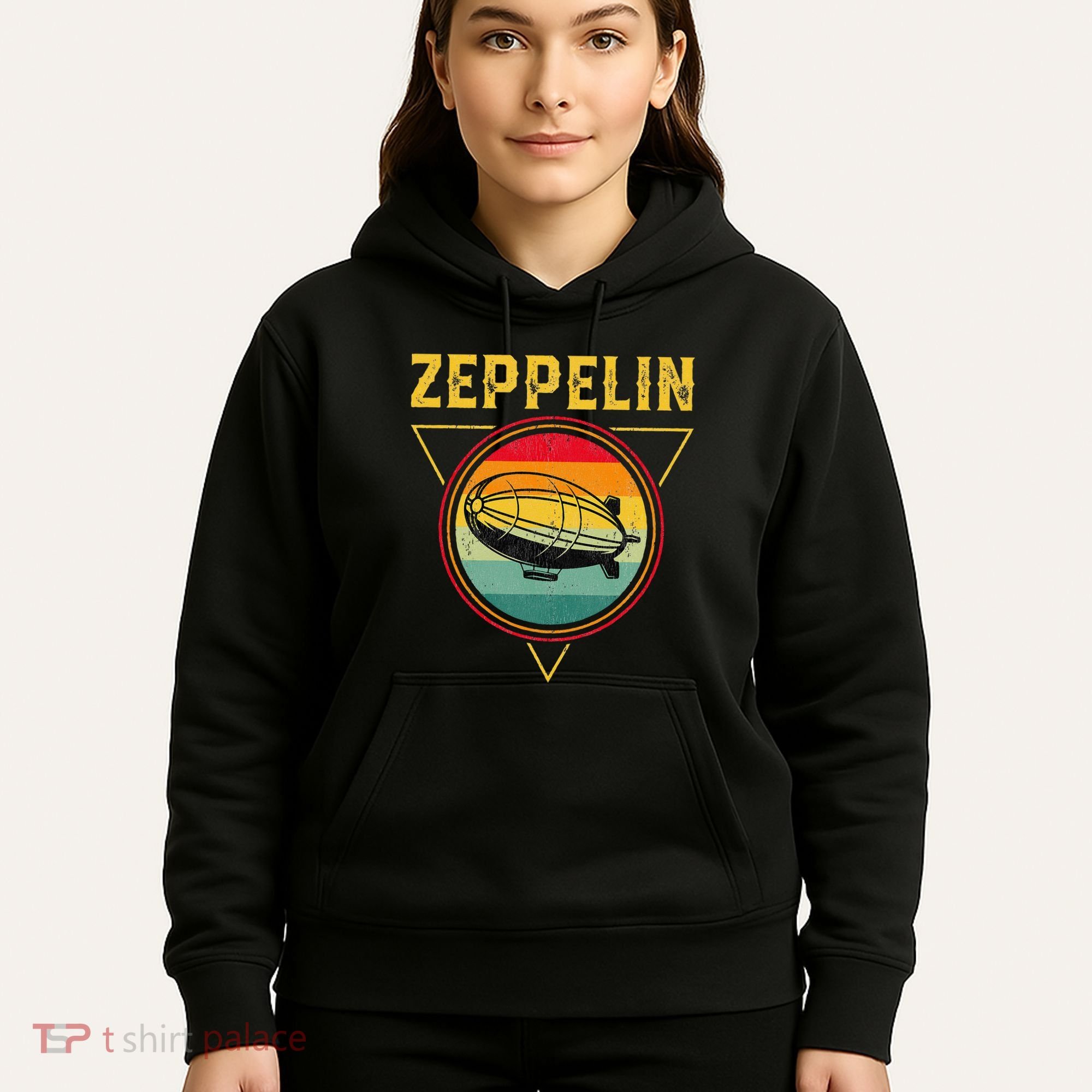 Retro Zeppelin Funny Dirigible Blimp Airship 70s 80s Hoodie