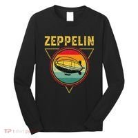 Retro Zeppelin Funny Dirigible Blimp Airship 70s 80s Long Sleeve Shirt thumb 0
