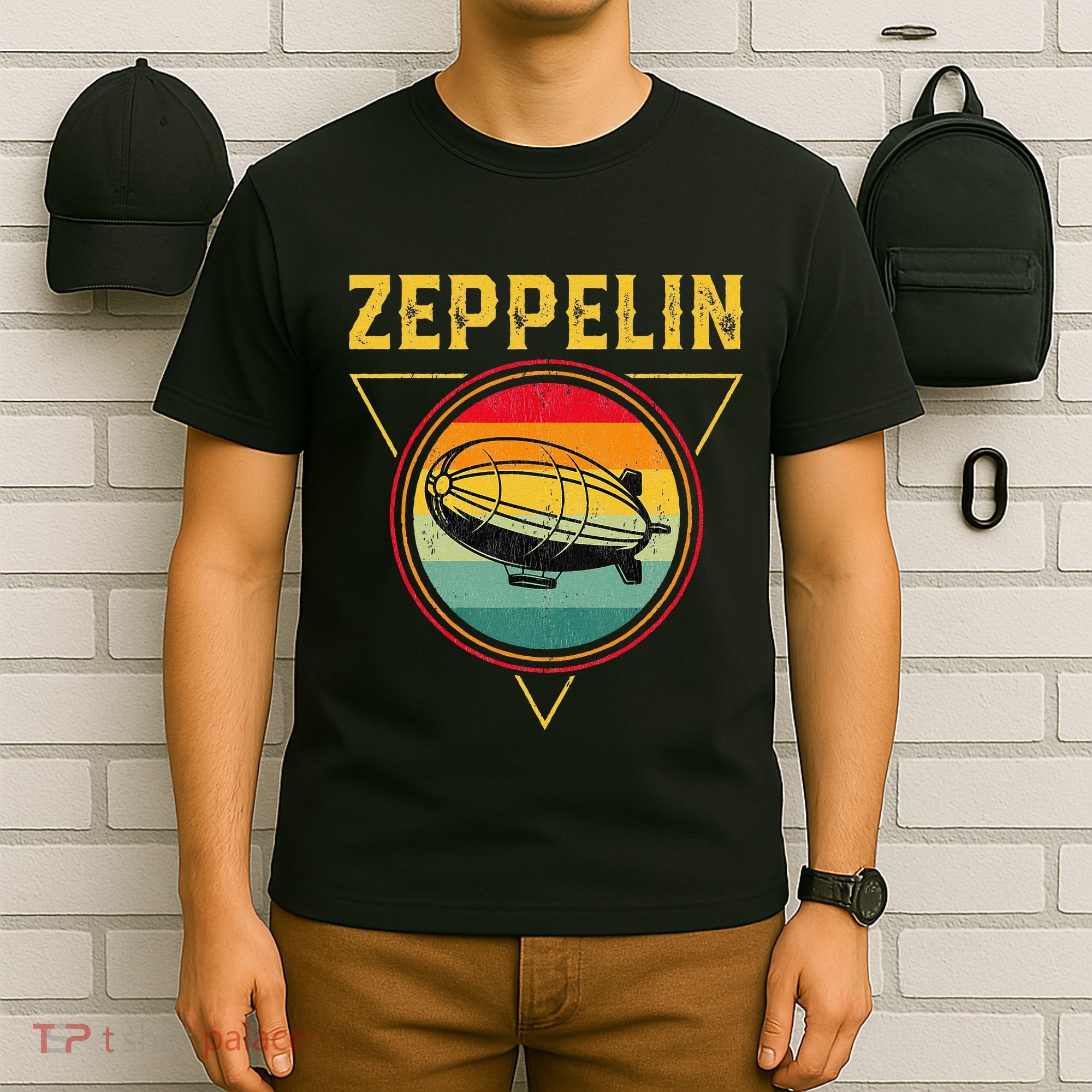 Retro Zeppelin Funny Dirigible Blimp Airship 70s 80s T-Shirt