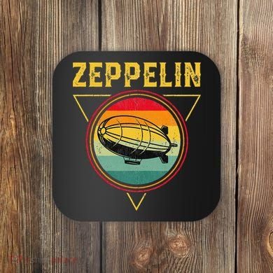 Retro Zeppelin Funny Dirigible Blimp Airship 70s 80s Coaster