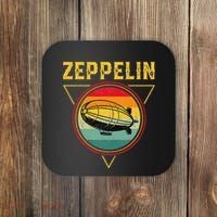 Retro Zeppelin Funny Dirigible Blimp Airship 70s 80s Coaster thumb 0