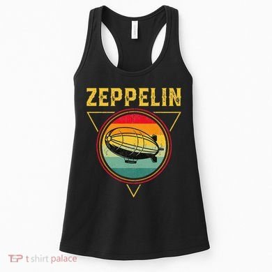 Retro Zeppelin Funny Dirigible Blimp Airship 70s 80s Women's Tank Top