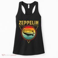Retro Zeppelin Funny Dirigible Blimp Airship 70s 80s Women's Tank Top thumb 0
