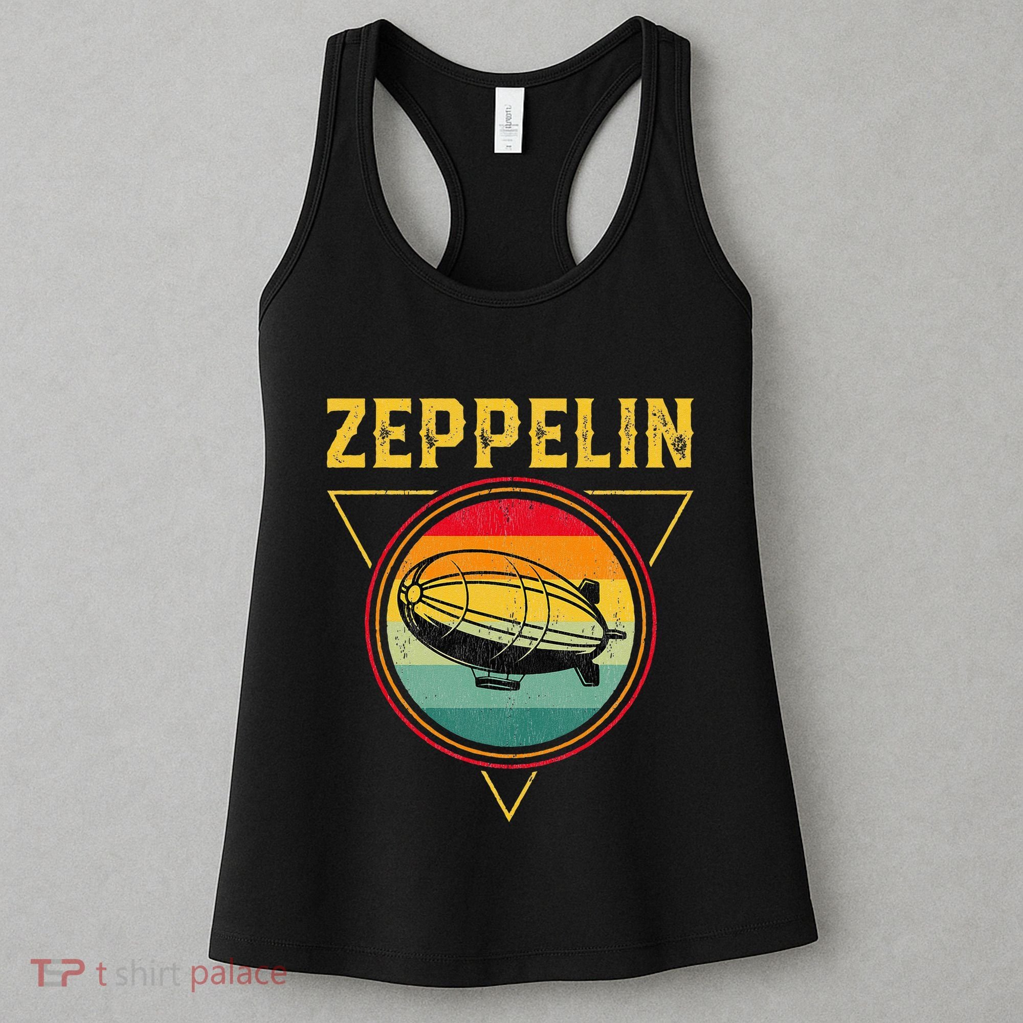 Retro Zeppelin Funny Dirigible Blimp Airship 70s 80s Women's Tank Top