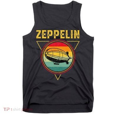 Retro Zeppelin Funny Dirigible Blimp Airship 70s 80s Tank Top