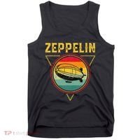Retro Zeppelin Funny Dirigible Blimp Airship 70s 80s Tank Top thumb 0