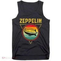Retro Zeppelin Funny Dirigible Blimp Airship 70s 80s Tank Top thumb 0