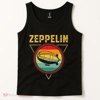 Retro Zeppelin Funny Dirigible Blimp Airship 70s 80s Tank Top thumb 2