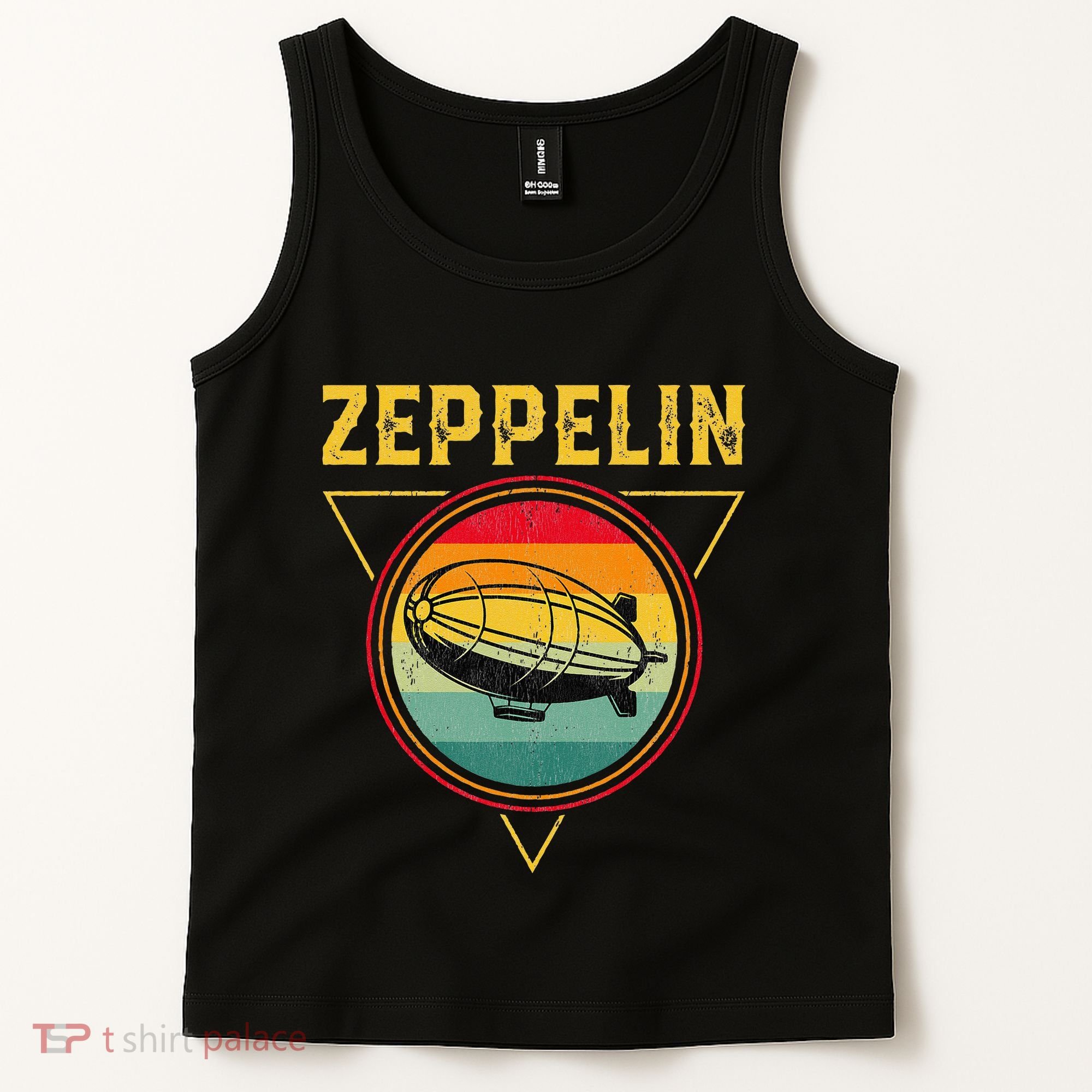 Retro Zeppelin Funny Dirigible Blimp Airship 70s 80s Tank Top