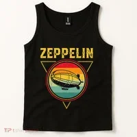 Retro Zeppelin Funny Dirigible Blimp Airship 70s 80s Tank Top thumb 2