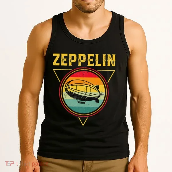Retro Zeppelin Funny Dirigible Blimp Airship 70s 80s Tank Top