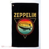Retro Zeppelin Funny Dirigible Blimp Airship 70s 80s Golf Towel thumb 0
