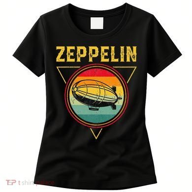 Retro Zeppelin Funny Dirigible Blimp Airship 70s 80s Women's T-Shirt
