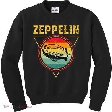 Retro Zeppelin Funny Dirigible Blimp Airship 70s 80s Kids Sweatshirt