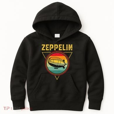 Retro Zeppelin Funny Dirigible Blimp Airship 70s 80s Kids Hoodie