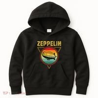 Retro Zeppelin Funny Dirigible Blimp Airship 70s 80s Kids Hoodie thumb 0