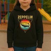 Retro Zeppelin Funny Dirigible Blimp Airship 70s 80s Kids Hoodie thumb 3