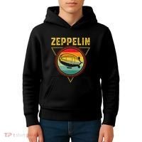 Retro Zeppelin Funny Dirigible Blimp Airship 70s 80s Kids Hoodie thumb 4