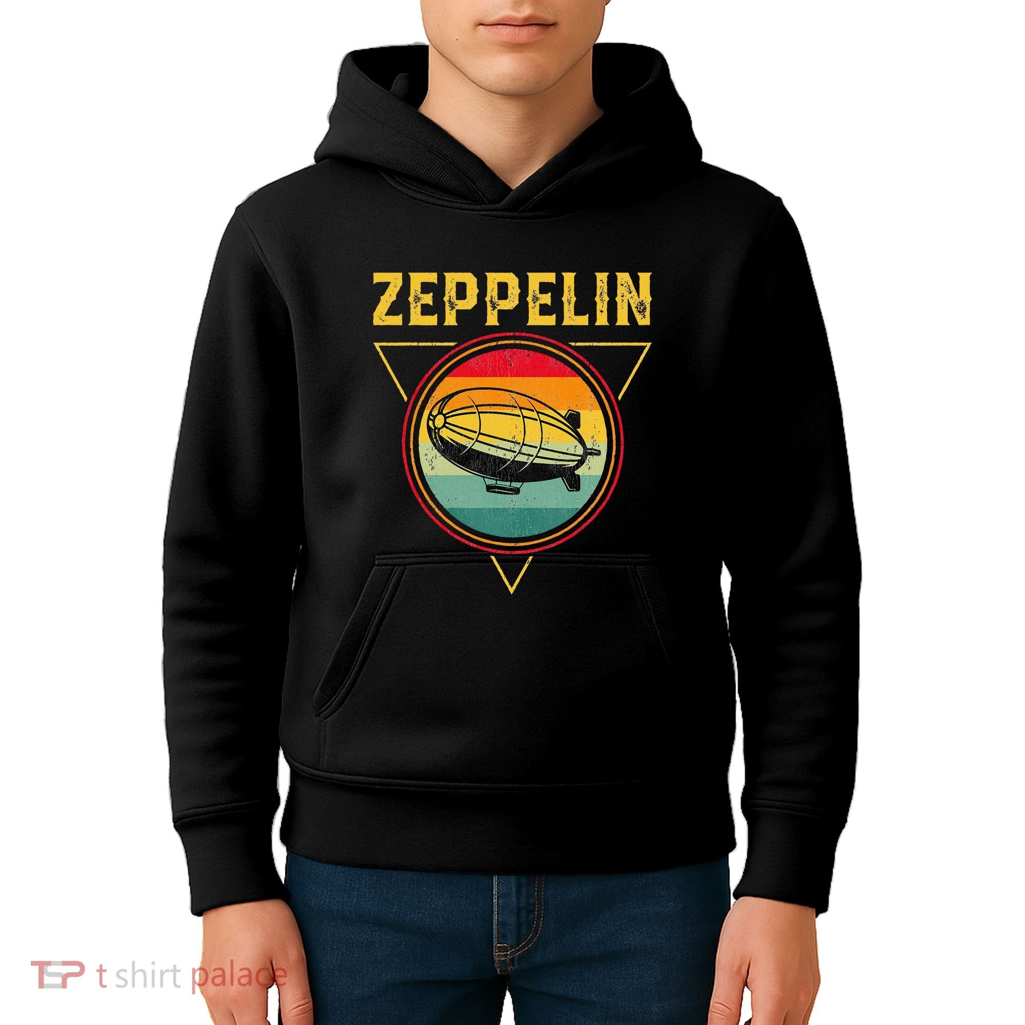 Retro Zeppelin Funny Dirigible Blimp Airship 70s 80s Kids Hoodie