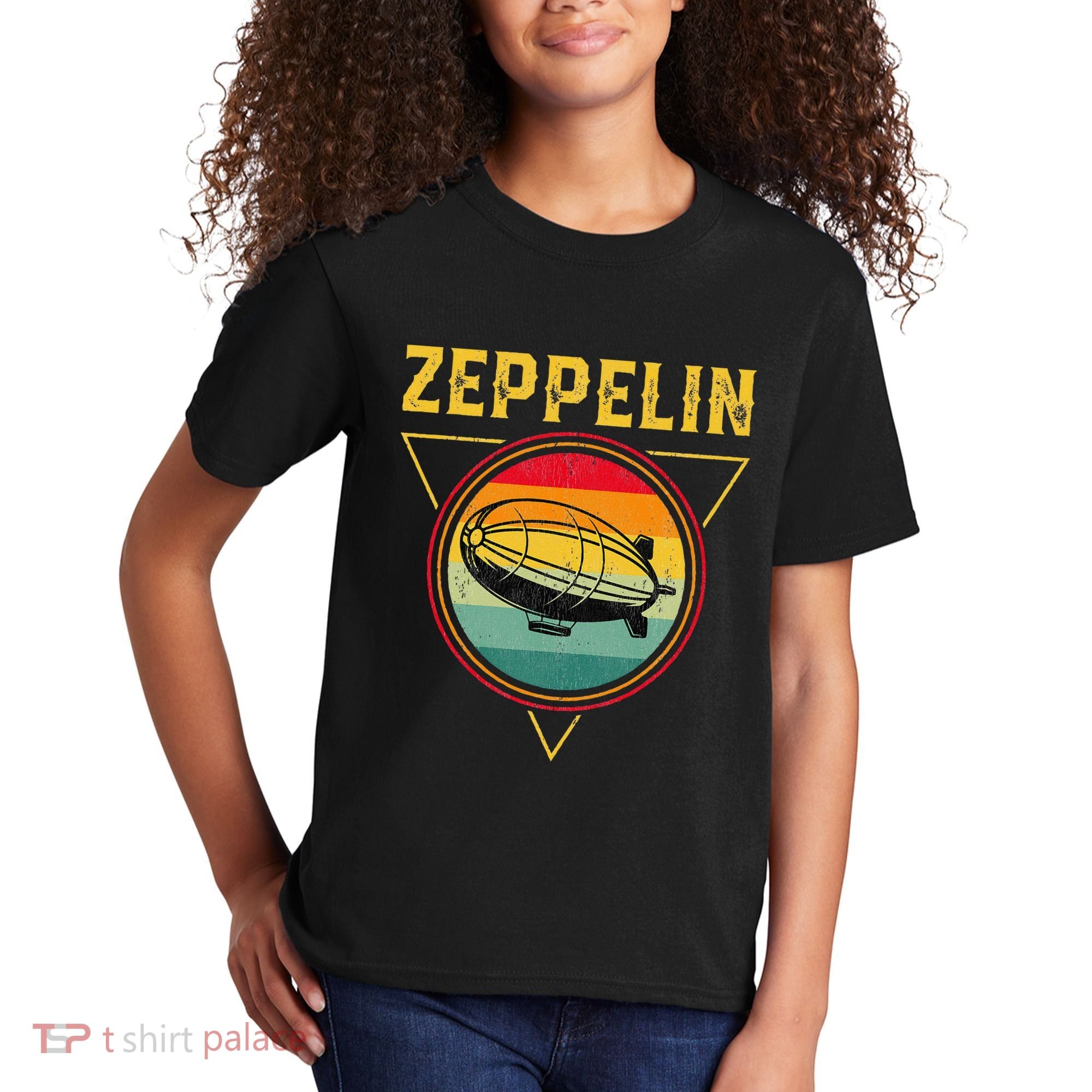Retro Zeppelin Funny Dirigible Blimp Airship 70s 80s Kids T-Shirt