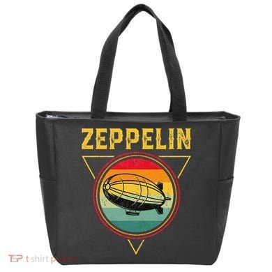 Retro Zeppelin Funny Dirigible Blimp Airship 70s 80s Tote Bag