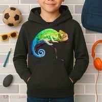 Reptile Zoo Keeper Idea Lizard Safari Chameleon Kids Hoodie thumb 2